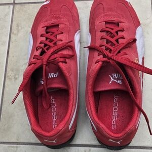 Puma Men's Red and White Sneakers